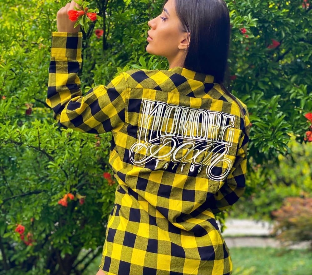 Camicia a quadri gialla NMP oversize 