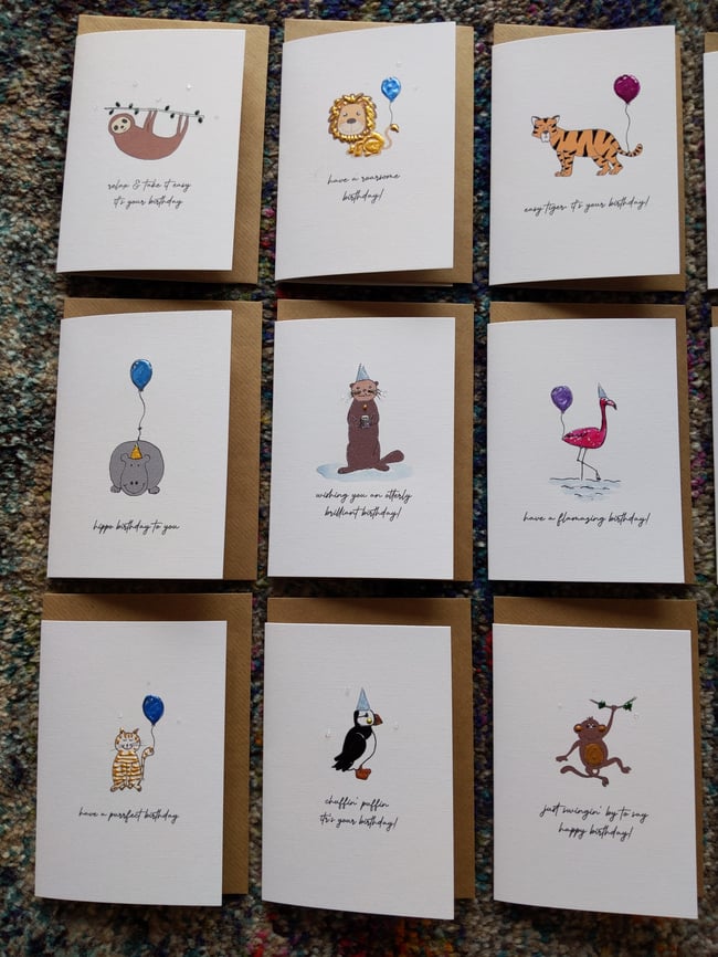 PUNTASTIC CREATURE BIRTHDAY CARD 10PACK