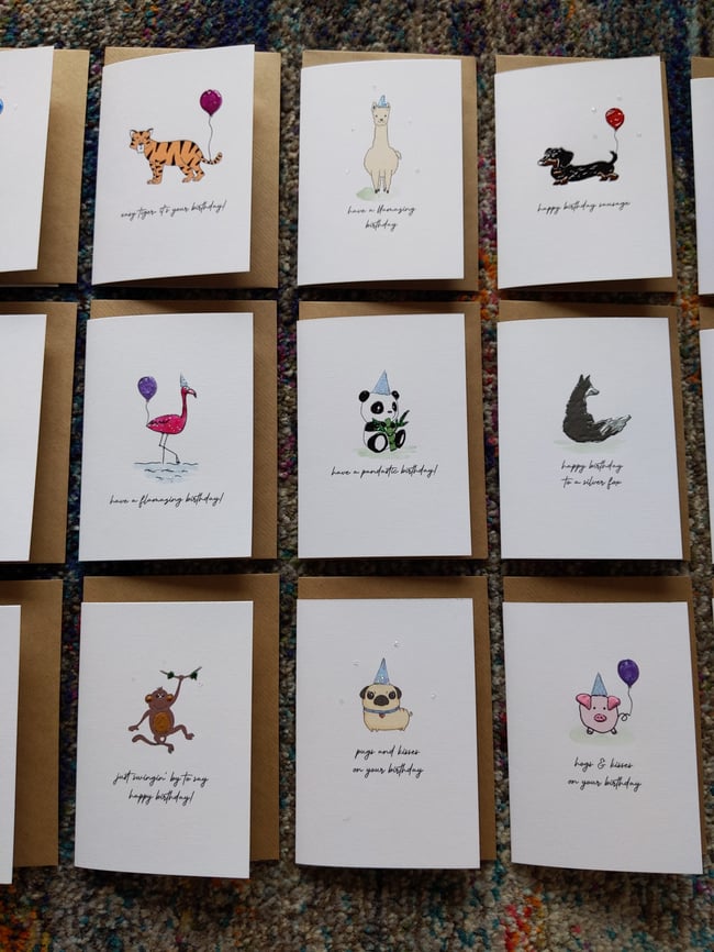 PUNTASTIC CREATURE BIRTHDAY CARD 10PACK