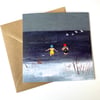 Wild Swimming - set of 5 ‘embroidered’ luxury greeting cards