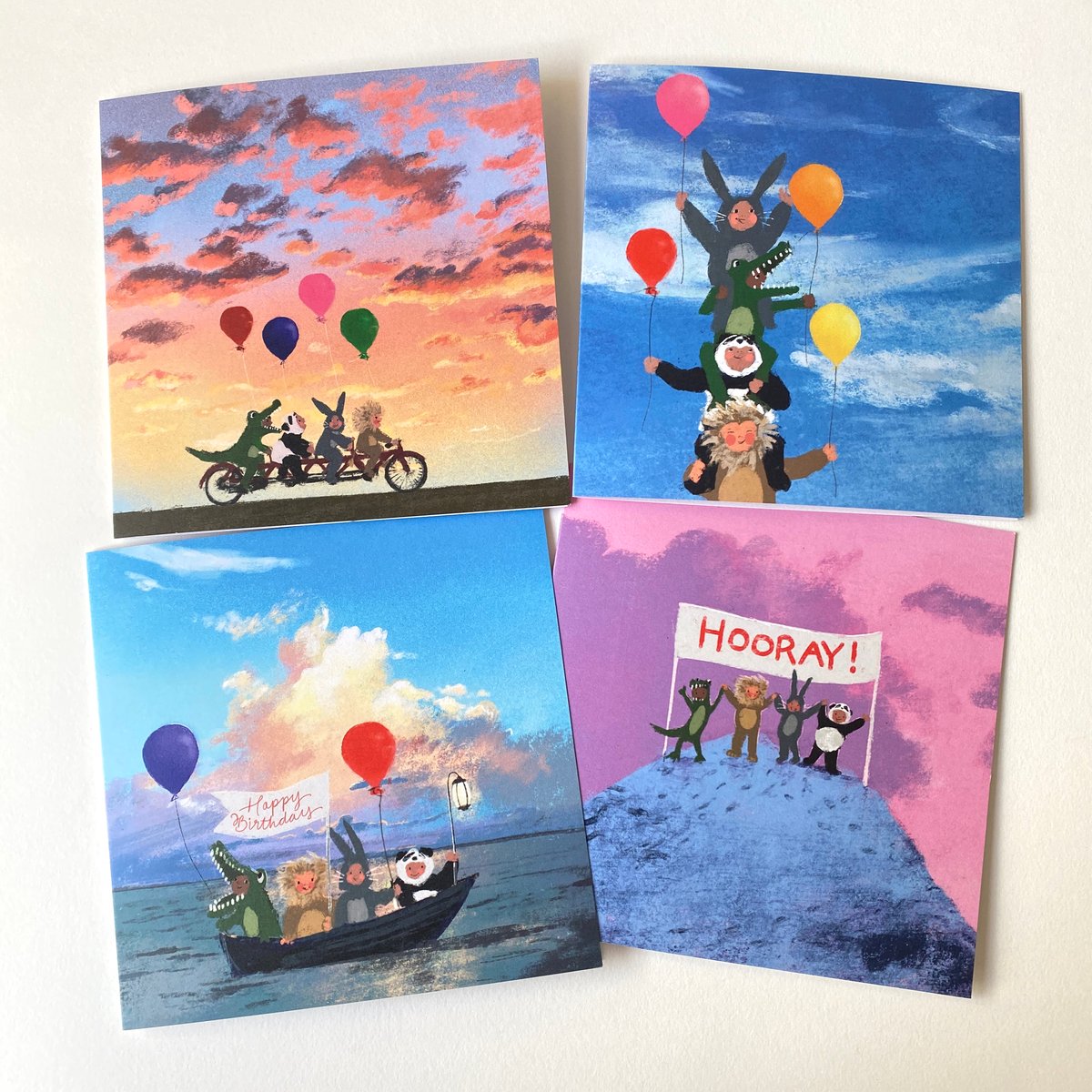 Image of Party People - Set of 4 Luxury Greetings Cards