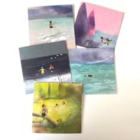 Image 1 of Wild Swimming - set of 5 ‘embroidered’ luxury greeting cards