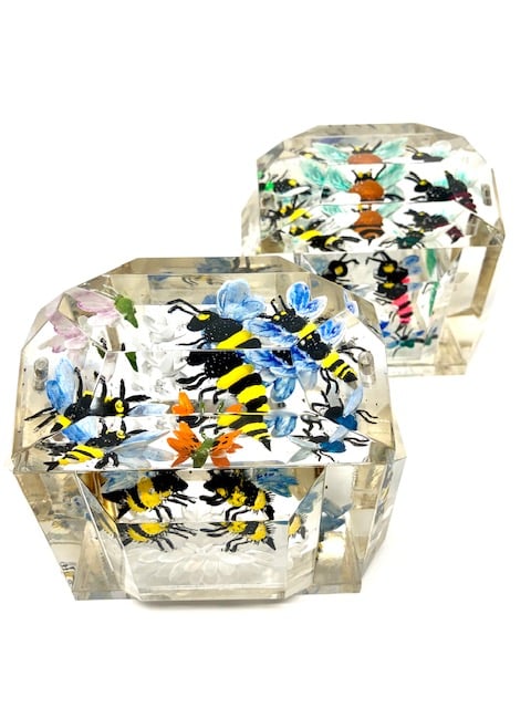 Image of  Mini Victorian Painted Bees Boxes