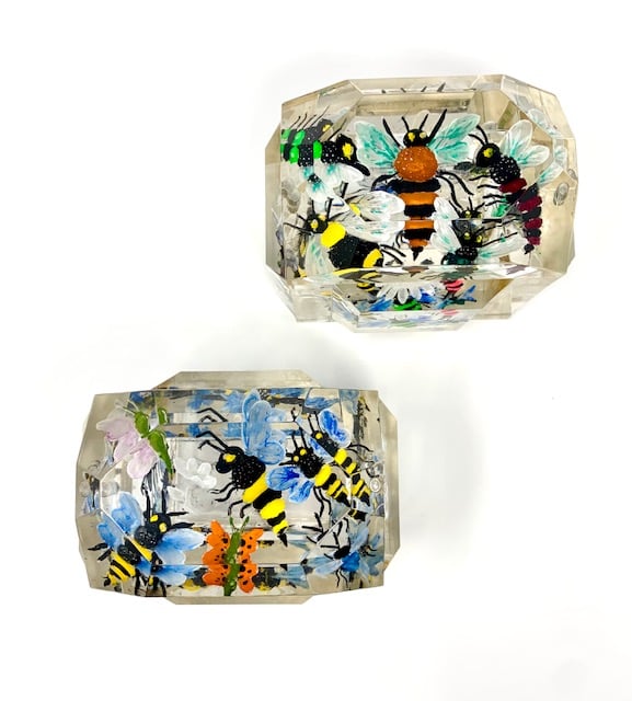 Image of  Mini Victorian Painted Bees Boxes