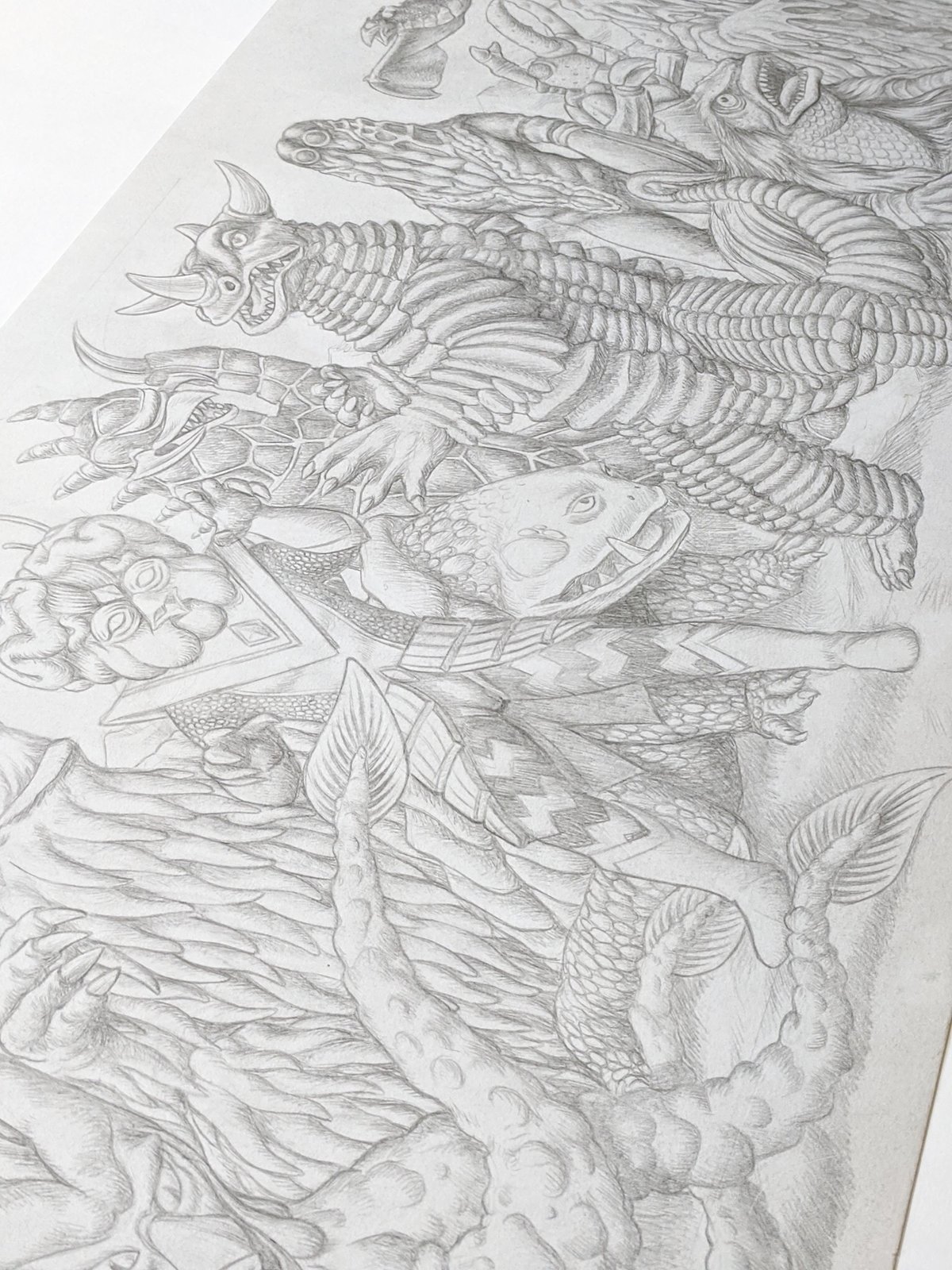 Image of Blast Skates Kaiju pencil art