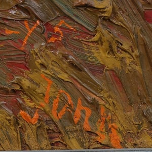 Image of 1945, Swedish Impasto Painting, 'Storm Across the Plain'