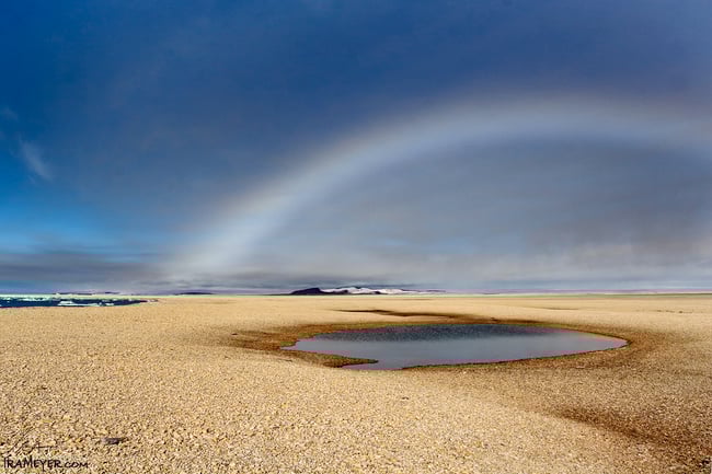 Fogbow Over Rocky Beach