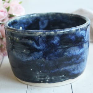 Image of Custom Order for Daniela - Handmade Kitchen Crock in Black and Blue Starry Night Glaze