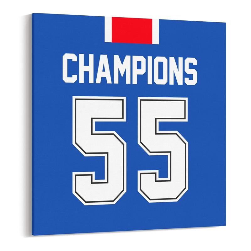 Glasgow Champions 55 Tshirt LARGE TROPHY Royal Blue Fanmade in the UK Merchandise Birthday Fathers Day Gift