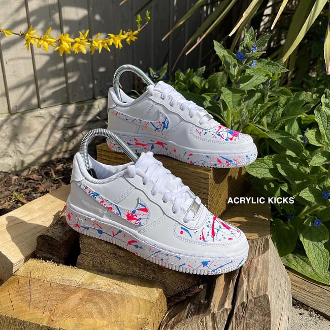 Nike AF1 - Pink and Blue Splat