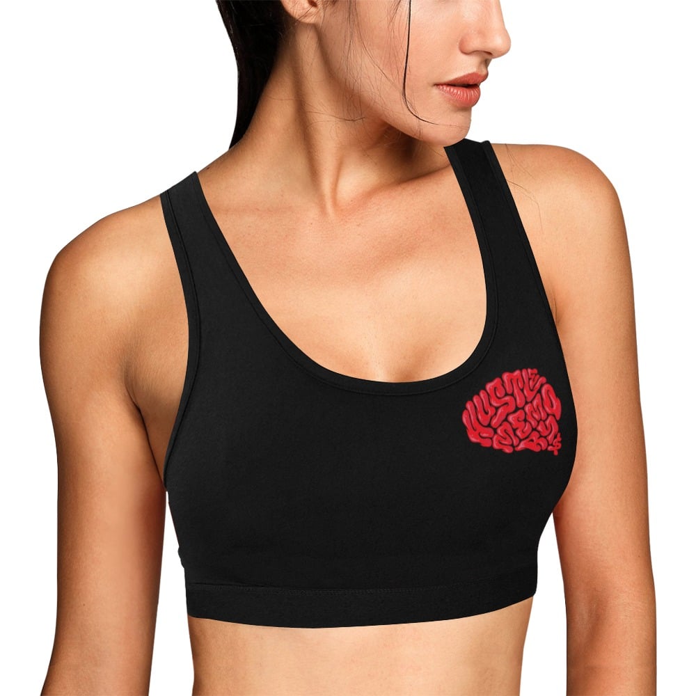 Image of Hustle Memory Crimson brain sports bra (Black)