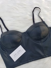 Image 3 of Olivia Faux Leather Bralette 