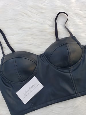 Image of Olivia Faux Leather Bralette 