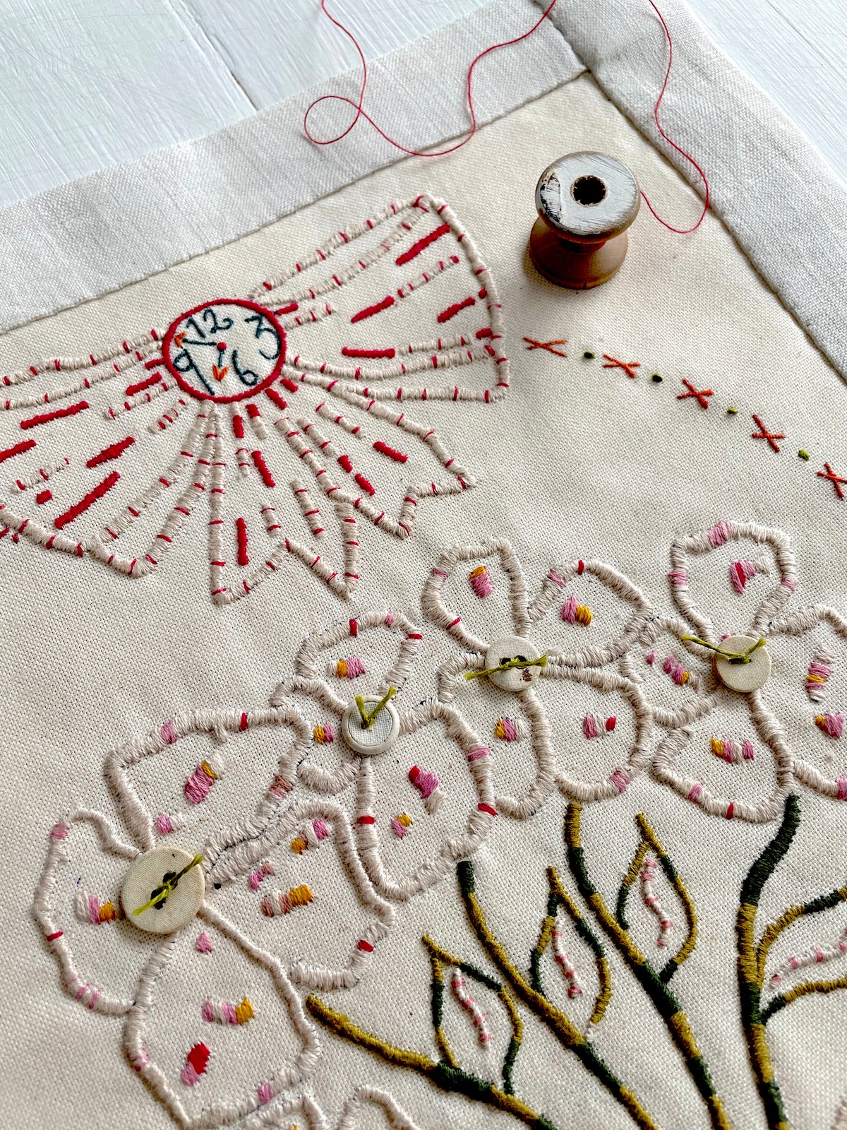 Image of Jug and Flowers Embroidery Template