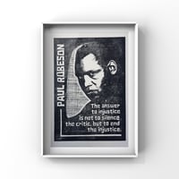 Image 2 of Paul Robeson. Hand Made. Original A4 linocut print. Limited and Signed. Art.