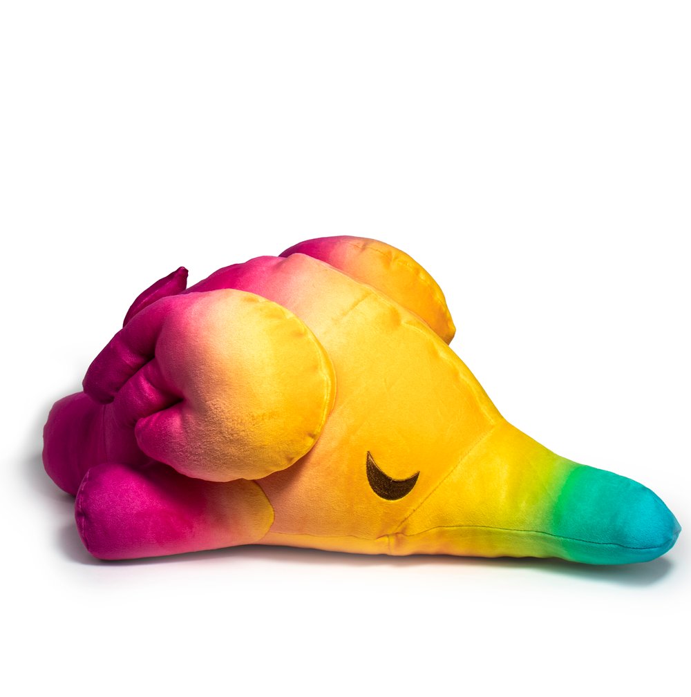 Image of SLEEPING ELFIE RAINBOW PLUSH CUSHION 