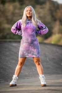 Image 1 of Long Sleeve Dress and Extreme Crop Hoodie Set