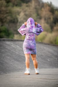 Image 2 of Long Sleeve Dress and Extreme Crop Hoodie Set