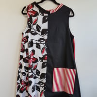 Image 1 of black, white and red summer dress