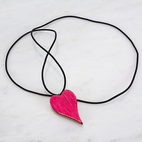 Wholesale Chunky Wooden Heart Necklace for your store - Faire