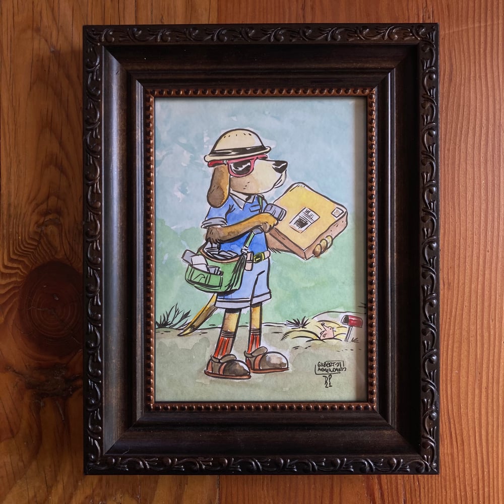 Image of Postal Pup original collaboration by Gilbert A. and Dan P.