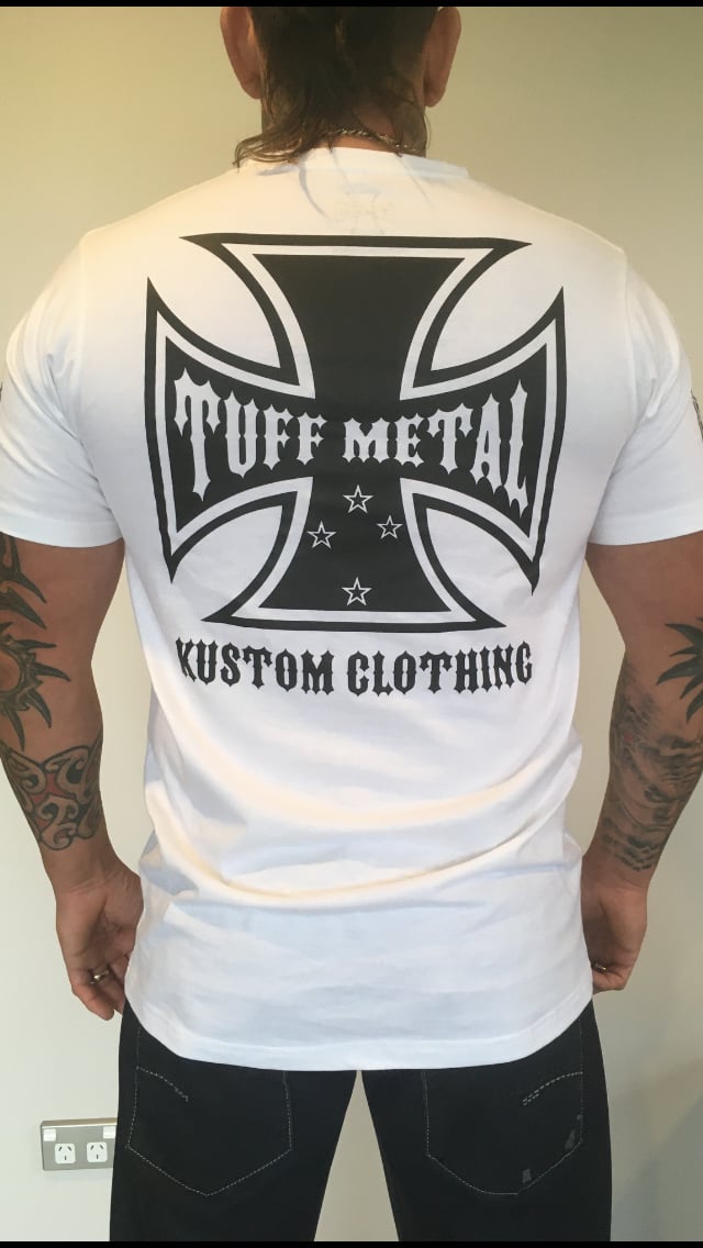 Image of 'Iron Cross' White Tees