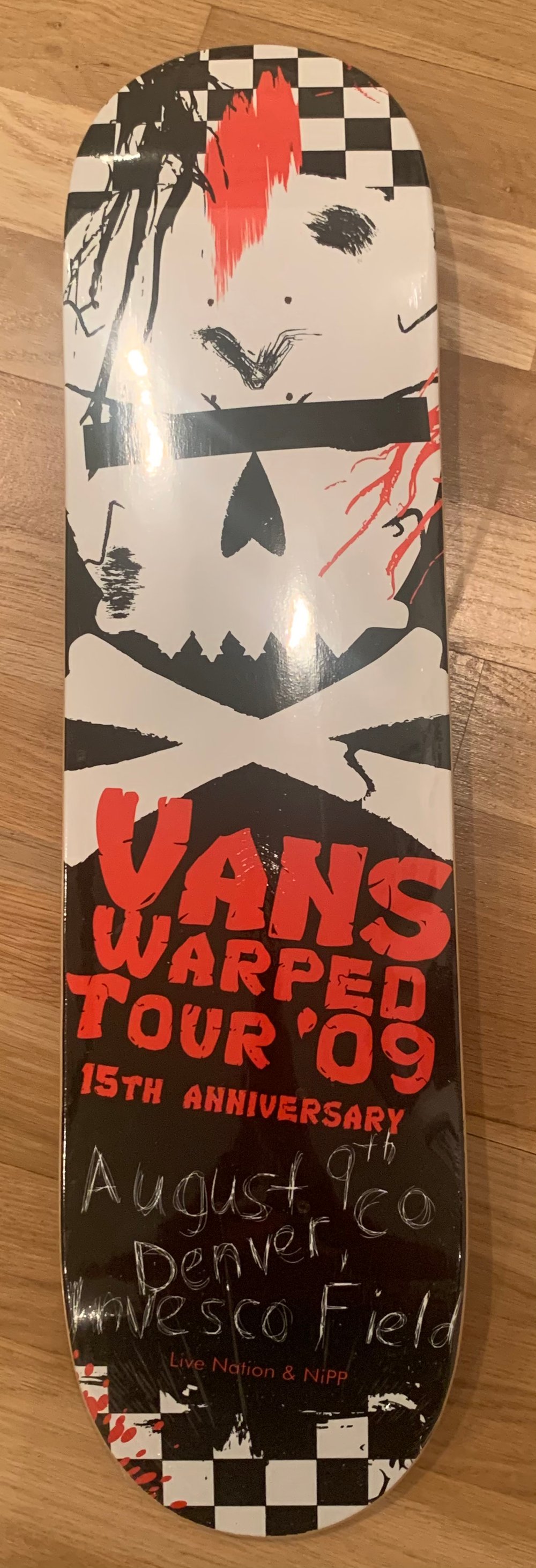 Vans Warped Tour 2009 Custom 15th Anniversary Skateboard 
