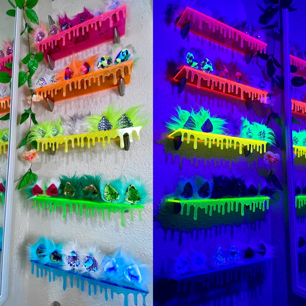 *Pre Order* Dripping Floating Shelves: Transparent Neon