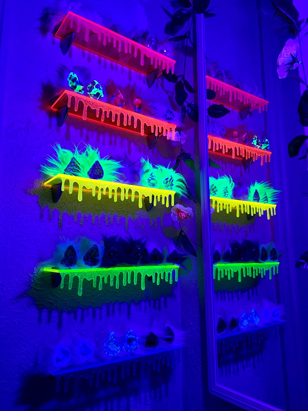  Set of 5 Transparent Neon/UV Shelves