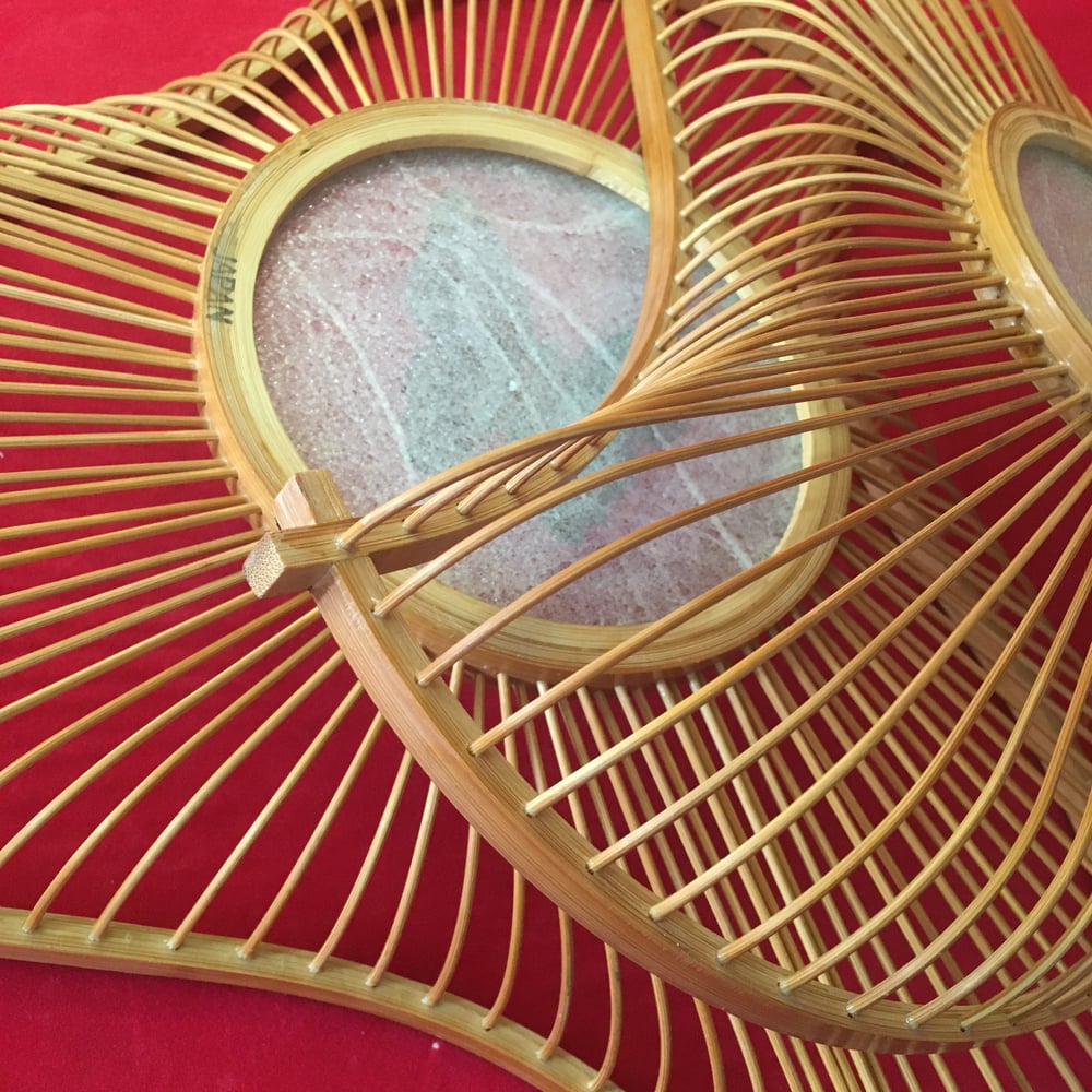 Pair Butterfly cane baskets