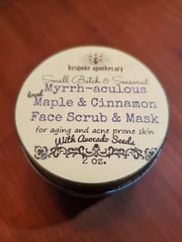 Image of Small, Limited batch Myrrh-aculous Maple Syrup & Cinnamon Face Scrub and Mask