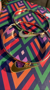 CHECK CHARM HOOPS 