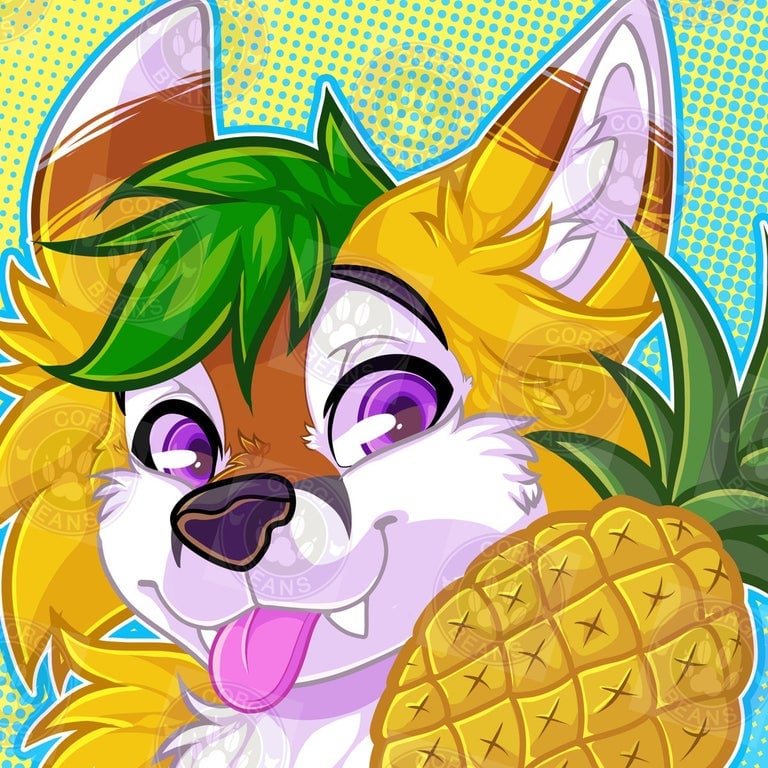 Image of Pineapple Fox 3" Button