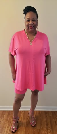 Image 3 of So Confident 2pc biker short set Pink