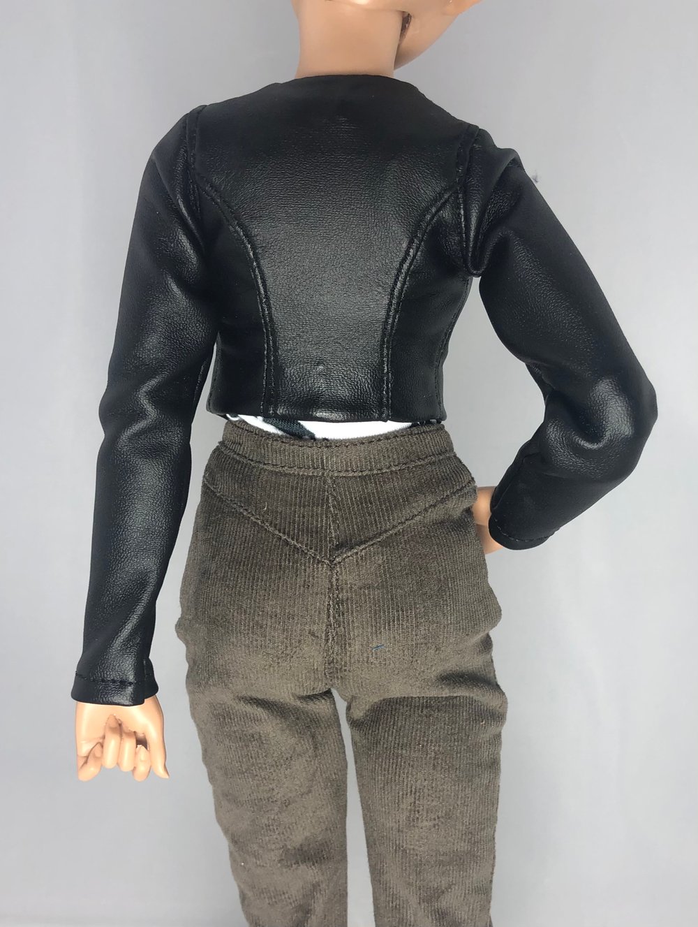Black Fur Biker Jacket: Minifee