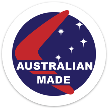 Image of 3.5" round Australian made window sticker