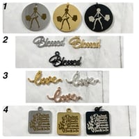 Stainless steel word charms A001