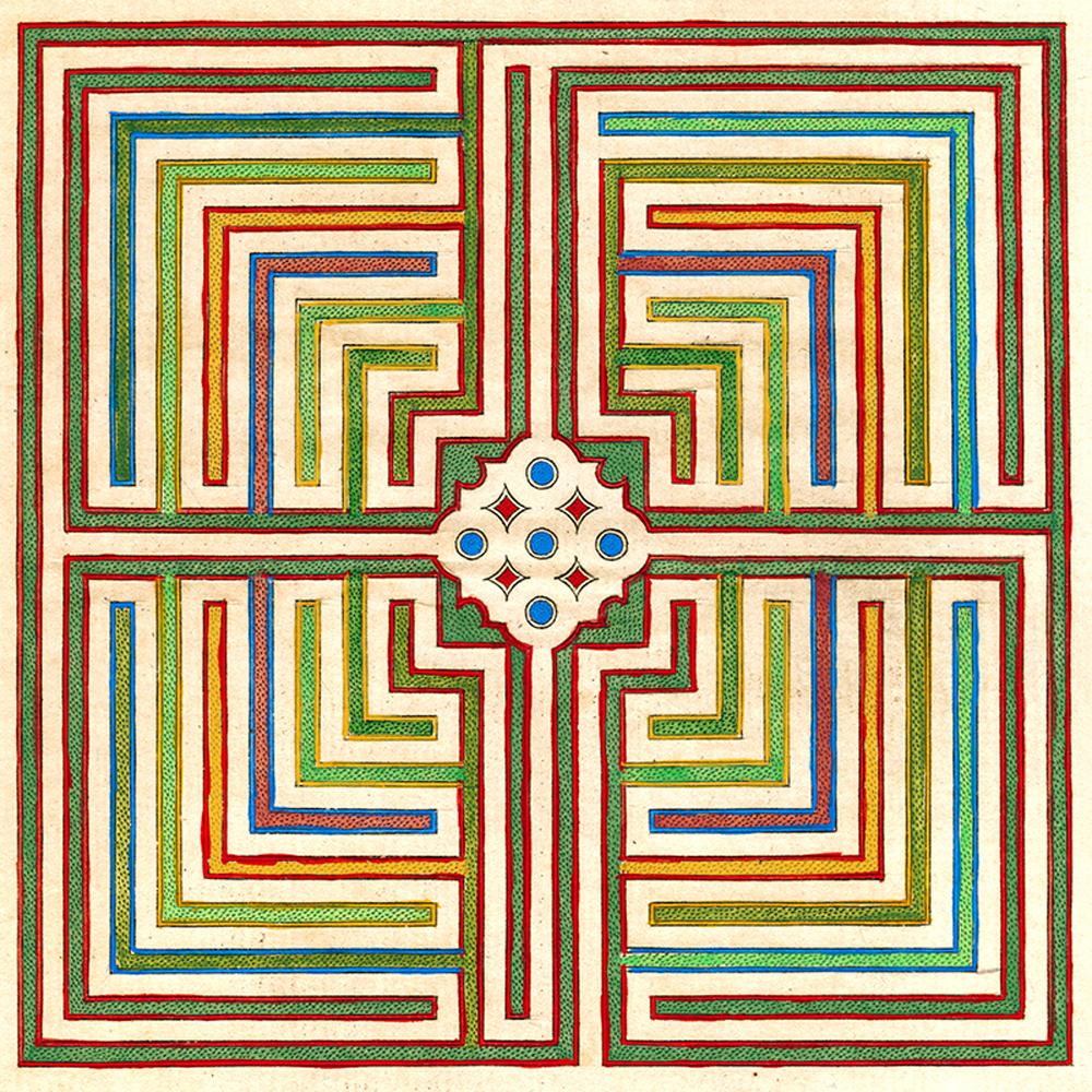Image of Square Maze Silk Scarf for John Derian