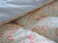 Image 1 of Pretty Double Paisley in Sarah Hardaker Duck egg & Stripe Fabric