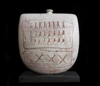 PETER HAYES - UNIQUE PORCELAIN BOTTLE ON SLATE PLINTH