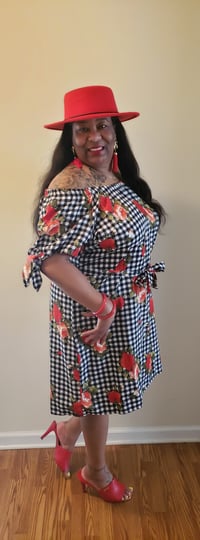 Image 2 of A Beautiful Rose in the Garden dress  in Black and White 