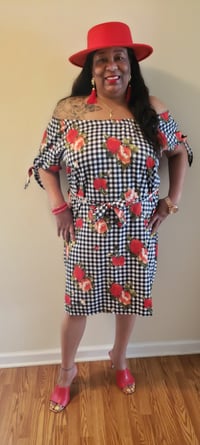 Image 1 of A Beautiful Rose in the Garden dress  in Black and White 