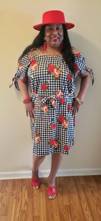 Image 4 of A Beautiful Rose in the Garden dress  in Black and White 