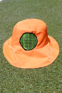 Image of just the right spots bucket hat in orange 