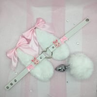 Bunny Rabbit White Pink PetPlay Set 