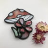 Mushroom suncatcher with 3D flower 