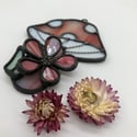 Mushroom suncatcher with 3D flower 