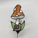 Orange Mushroom Plant Buddy with Snail 