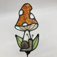 Image 3 of Orange Mushroom Plant Buddy with Snail