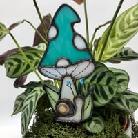 Image 1 of Teal Blue Mushroom Plant Buddy and snail